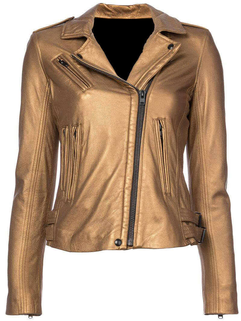 Brown-Metallic-Leather-Biker-Jacket-(5) Brown Metallic Leather Biker Jacket