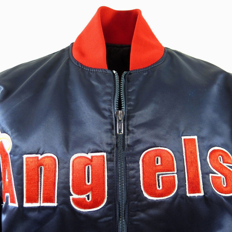 Maker of Jacket Men Jackets California Anaheim Angels Vintage 80s Satin