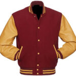 Cardinal and Golden Varsity Letterman Baseball Jacket