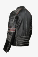 Hawk&Bull Men's Distressed Leather Motorcycle Retro Jacket