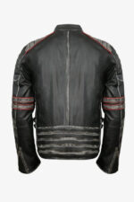 Retro Moto Distressed Leather Jacket back