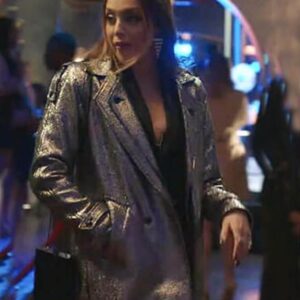 Dynasty S03 Fallon Carrington Silver Metallic Coat