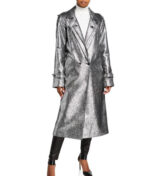 Dynasty S03 Fallon Carrington Silver Metallic Coat