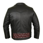 Edgy Black Leather Studded Biker Jacket