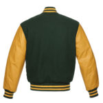 Forest Green and Golden Varsity Letterman Jacket