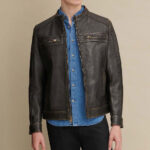 Gabe Leather Jacket with Patches