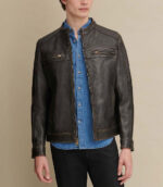 Gabe Leather Jacket with Patches