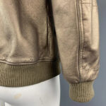 Gold Metallic Vintage Leather Bomber Style Jacket
