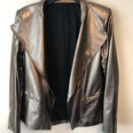 Golden Metallic Biker Leather Jacket