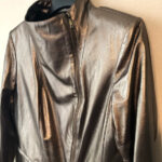 Golden Metallic Biker Leather Jacket