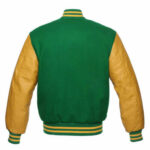 Green Varsity Letterman Baseball Bomber Jacket