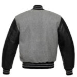 Grey and Black Varsity Letterman Baseball Jacket