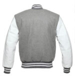 Grey and White Varsity Letterman Baseball Jacket