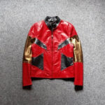 Iron Man Metallic Red and Gold Leather Jacket