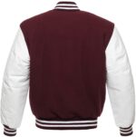 Maroon & White Varsity Letterman baseball jacket
