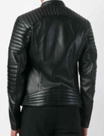 Black Bomber Leather Biker Jacket