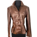 Metallic Brown Men's Leather Jacket
