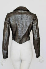 Metallic Suede Leather Biker Jacket