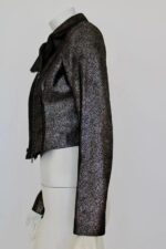 Metallic Suede Leather Biker Jacket
