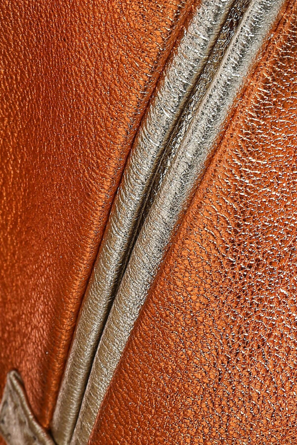 Metallic and Snake Effect Leather Jacket