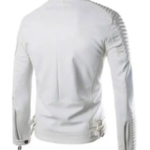 Moto White Leather Jacket