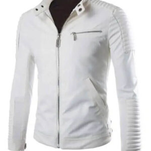 Moto White Leather Jacket
