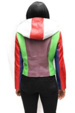 Multi-Color Hooded Leather Jacket (3)