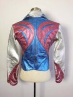 Multi Color Metallic Parrot Vintage Leather Jacket