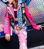 Multi Color Studded Biker Leather Jacket
