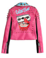 Multi Color Studded Biker Leather Jacket