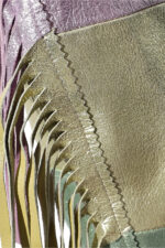 MultiColor Fringed Metallic Leather Biker jacket