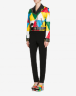 Multi color Biker Leather Women's Jacket