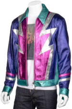 Multicolored Metallic Leather Jacket