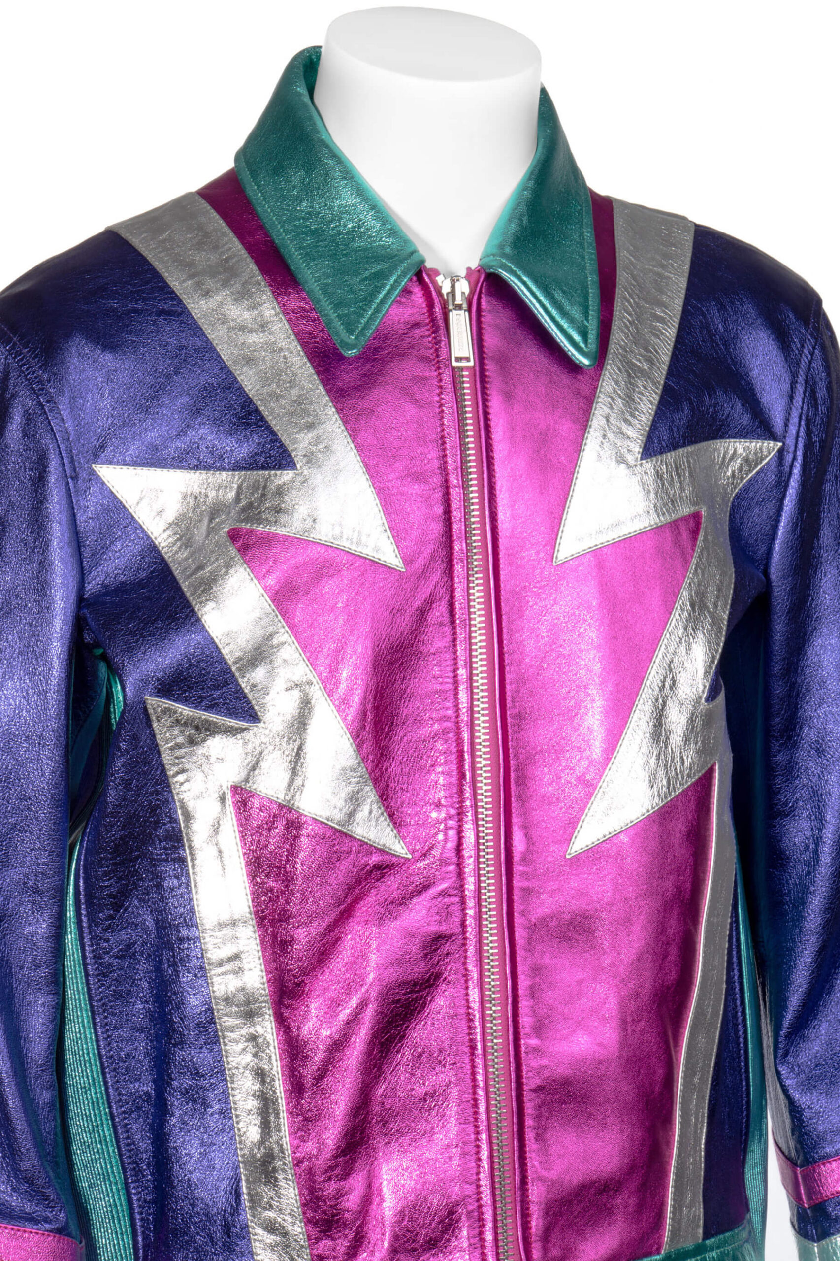 Multicolored Metallic Leather Jacket (3) Multicolored Metallic Leather Jacket