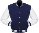 Navy Blue Varsity Letterman baseball jacket