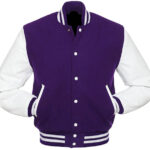 Purple Varsity Letterman Baseball Jacket