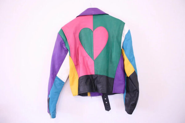 Rainbow Leather 80s Biker Jacket