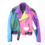 Rainbow Leather 80s Biker Jacket