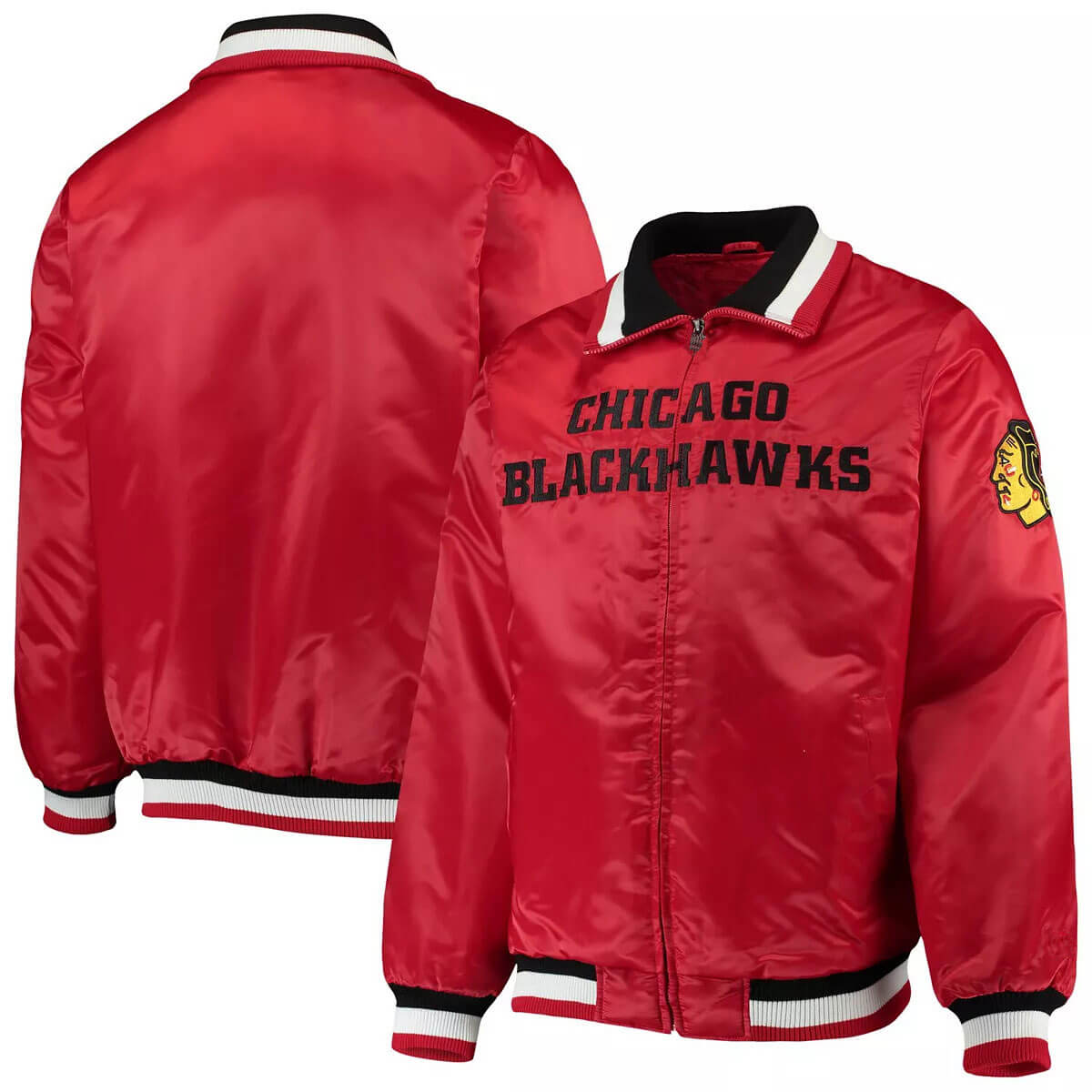 Red Chicago Blackhawks Captain II Satin Jacket (1) Red Chicago Blackhawks Captain II Satin Jacket