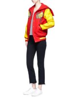 Red China Global Varsity Leather Jacket