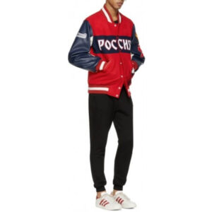Red Russia Varsity Leather Jacket