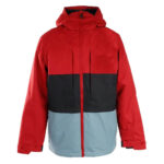 Rusty Red Color Block Satin Jacket