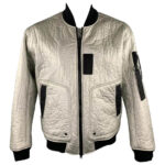 Silver Metallic Bomber Leather Jacket