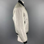 Silver Metallic Bomber Leather Jacket