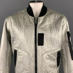 Silver Metallic Bomber Leather Jacket