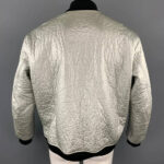 Silver Metallic Bomber Leather Jacket
