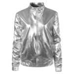 Silver Metallic Coated Women Jacket