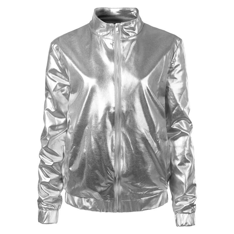 Silver Metallic Coated Women Jacket (1) Silver Metallic Coated Women Jacket