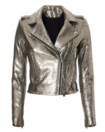 Silver Metallic Dylan Biker Stylish Leather Jacket