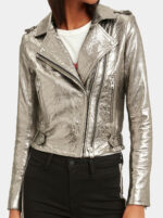 Silver Metallic Dylan Biker Stylish Leather Jacket